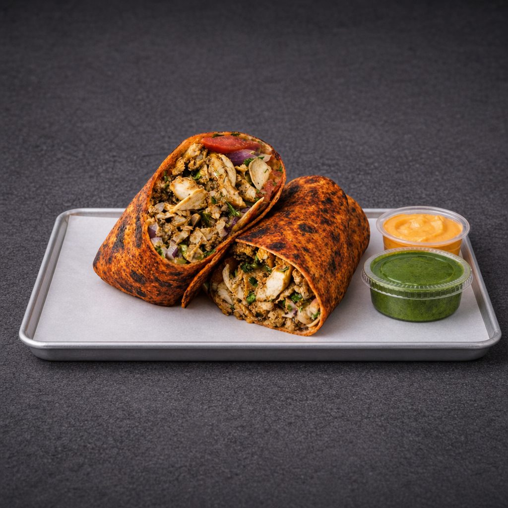 Akhi's Chicken Shawarma Wrap.